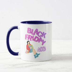 Black Friday Tasse - Blau-weiße Kaffeetasse   40% 