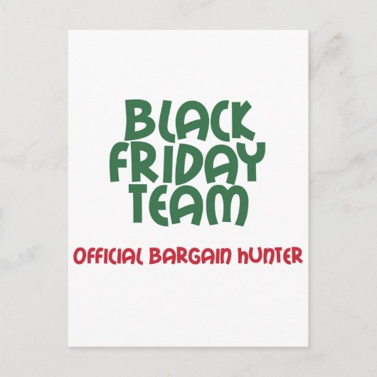 Black Friday Team: Offizieller Schnäppchenjäger Postkarte (Vorderseite)