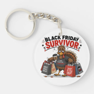 Black Friday Überlebender Truthahn Shopping Lustig Schlüsselanhänger