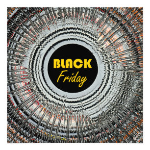 Black Friday-Werbung mit origineller Spin-Art Fotodruck