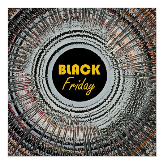 Black Friday-Werbung mit origineller Spin-Art Poster (Vorderseite)