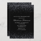 Black Friendsmas Einladungen Silberner Glitzer (Vorne/Hinten)