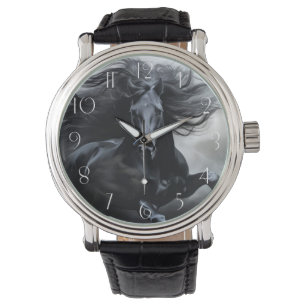 Black Friesian Horse Armbanduhr