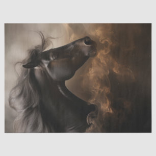 Black Friesian Horse Decoupage Seidenpapier