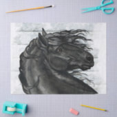 Black Friesian Horse Decoupage Seidenpapier (Basteln)
