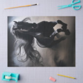 Black Friesian Horse Decoupage Seidenpapier (Basteln)