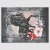 Black Friesian Horse Decoupage Seidenpapier (Vorderseite)