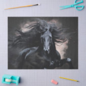 Black Friesian Horse Decoupage Seidenpapier (Basteln)