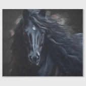 Black Friesian Horse Geschenkpapier (Flach)