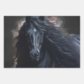 Black Friesian Horse Geschenkpapier Set (Vorderseite 2)