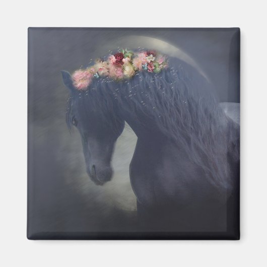 Black Friesian Horse - Magnet (Vorne)