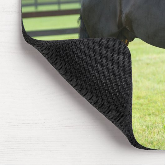 Black Friesian Horse Mousepad (Ecke)