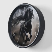 Black Friesian Horse Uhr (Winkel)
