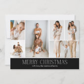 BLACK Frohe Weihnachten CHIC 9 Collage Multi-Foto (Vorderseite)