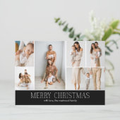 BLACK Frohe Weihnachten CHIC 9 Collage Multi-Foto (Stehend Vorderseite)