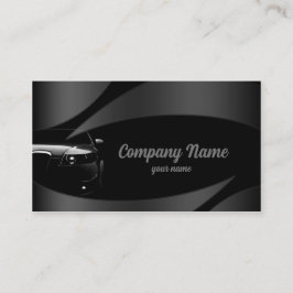 Black Front Car in Metal Curves Visitenkarte