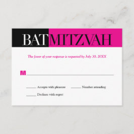 Black Fuchsia Block Bat Mitzvah Antwort UAWG