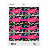 Black Fuchsia Pink Modern Paisley Monogram (Vorne)