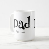 Black Fun Bold Simple Dad Established Neuer Vater Kaffeetasse (Vorderseite Links)