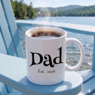 Black Fun Bold Simple Dad Established Neuer Vater Kaffeetasse