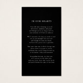Black Funeral Sympathy Photo Memorial Prayer Card (Rückseite)
