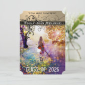 Black Funky Elegante Wirbel Abschluss laden ein Einladung (Stehend Vorderseite)