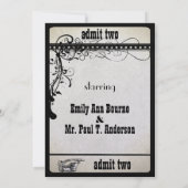 Black Funky Playbill Ticket Hochzeitseinladungen Einladung (Rückseite)