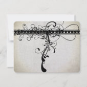 Black Funky Renaissance Wedding Response Cards RSVP Karte (Vorderseite)