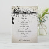 Black Funky Rustic Country Elegantes Hochzeitsmenü Menükarte (Stehend Vorderseite)