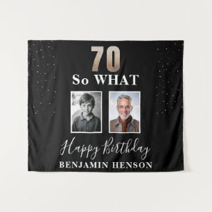 Black Funny 70 So, was 70. Geburtstag 2 Foto Wandteppich