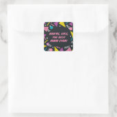Black Funny 80er Slang Mothers Day Square Sticker (Tasche)