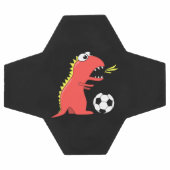 Black Funny Cartoon Dinosaur Soccer Fußball (Flach)