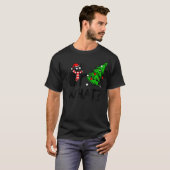 Black Funny Cat Christmas Tree Over What T-Shirt (Vorne ganz)