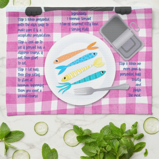 Black Funny Cat Geschirrtuch (Gefaltet)