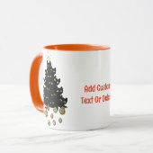 Black Funny Cat Weihnachtsbeleuchtung Tree Tasse (Vorderseite Links)