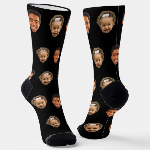 Black Funny Custom 2 Face Foto Mama Socken