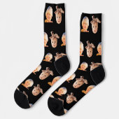 Black Funny Custom 2 Face Foto Vater Socken (Linkes Detail)