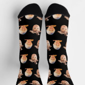 Black Funny Custom 2 Face Foto Vater Socken (Oben)