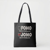 Black Funny FOMO JOMO Karo the box Introvertieren Tasche (Vorderseite)