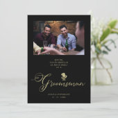 Black Funny Foto Vorschlag Hochzeit Trauzeuge (Stehend Vorderseite)