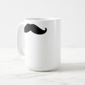 Black Funny Hipster Mustache Kaffeetasse (Vorderseite Links)