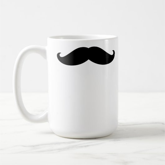 Black Funny Hipster Mustache Kaffeetasse (Links)