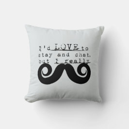 Black Funny Humor I Mustache Kissen