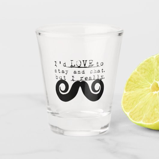 Black Funny Humor I Mustache Schnapsglas (Vorderseite)
