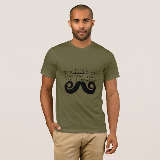 Black Funny Humor I Mustache T-Shirt (Vorne ganz)