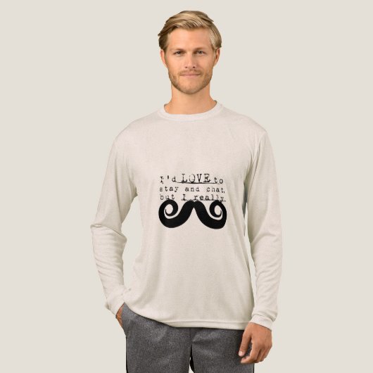 Black Funny Humor I Mustache Tri-Blend Shirt (Volle Vorderseite)