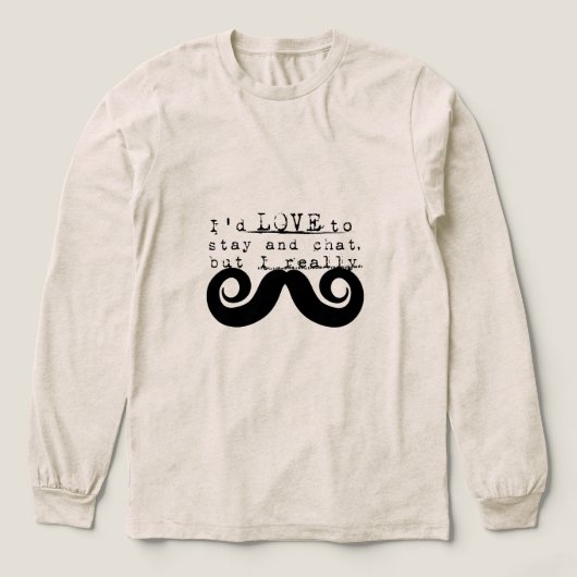 Black Funny Humor I Mustache Tri-Blend Shirt (Design Vorderseite)