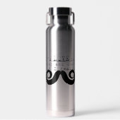 Black Funny Humor I Mustache Trinkflasche (Vorne)
