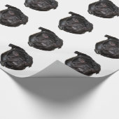 Black Funny Mops Geschenkpapier (Ecke)