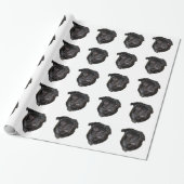 Black Funny Mops Geschenkpapier (Ungerollt)